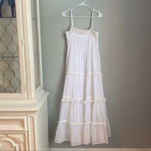 Oliphant White Pom Pom Maxi Dress